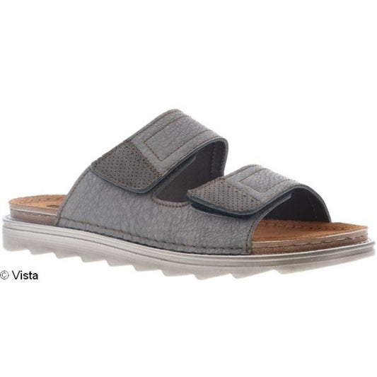 Vista Herren Pantolette grau - Leder & Klett - 69-BU570