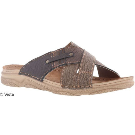 Vista Herren Pantolette braun - Leder - 69-TN020