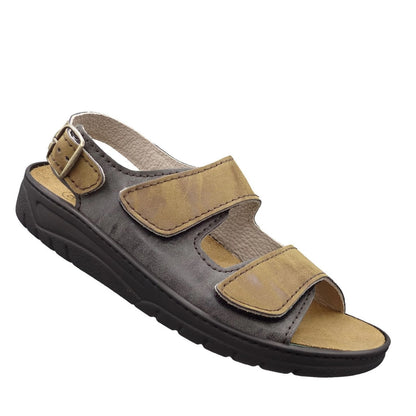 Algemare Herren Sandale - Leder & Wechselfußbett - 76192