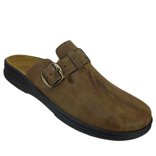 Algemare Herren Clog braun - Leder & Wechselfußbett - 79902-3427