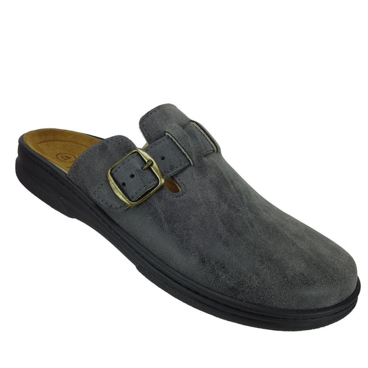 Algemare Herren Clog grau - Leder & Wechselfußbett - 79902-2188