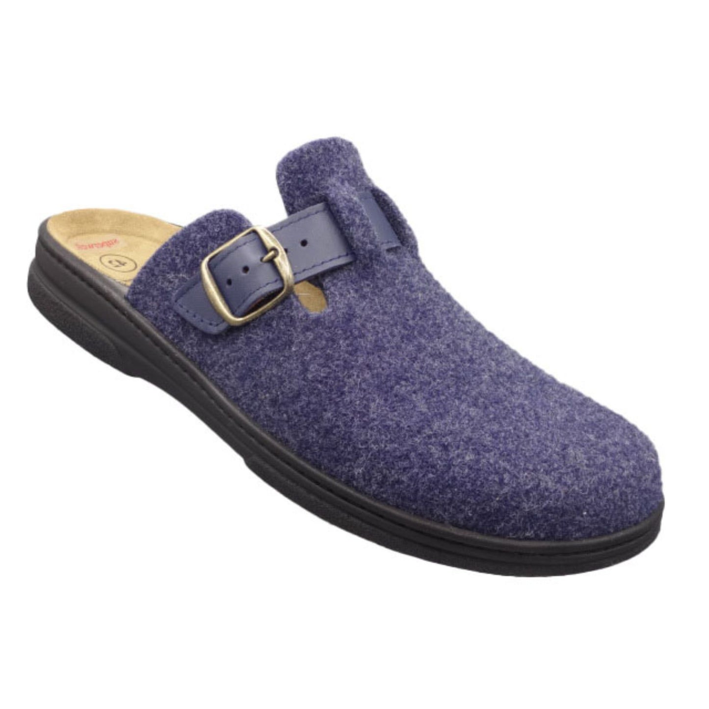 Algemare Herren Hausschuh blau - Filz & Wechselfußbett - 8635-8186