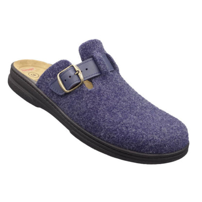 Algemare Herren Hausschuh blau - Filz & Wechselfußbett - 8635-8186