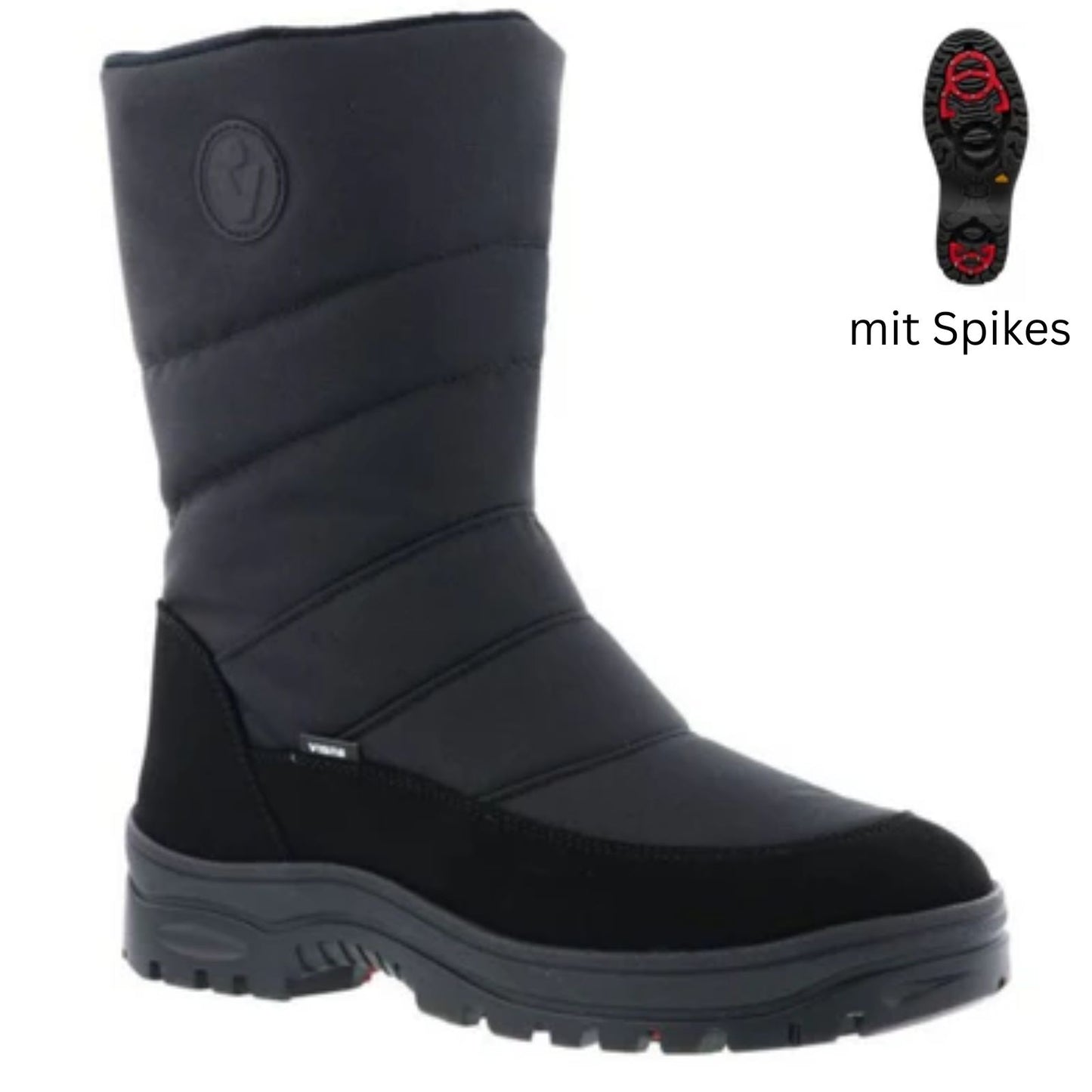 Vista Herren Winterstiefel mit Spikes schwarz - wasserdicht - 24-4241K