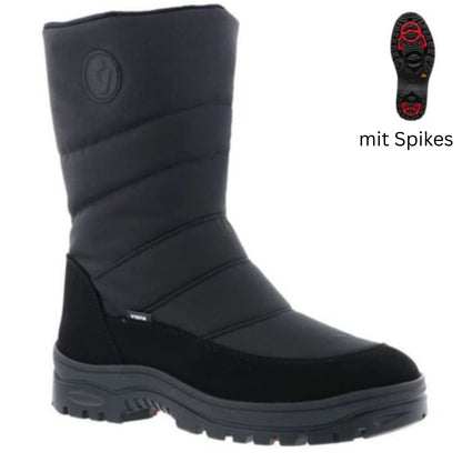 Vista Herren Winterstiefel mit Spikes schwarz - wasserdicht - 24-4241K
