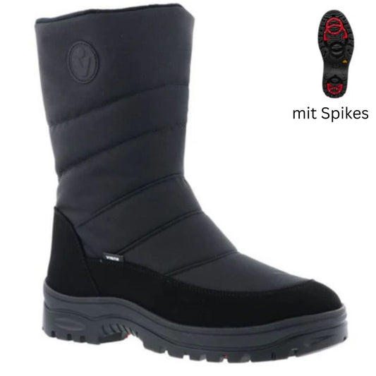 Vista Herren Winterstiefel mit Spikes schwarz - wasserdicht - 24-4241K