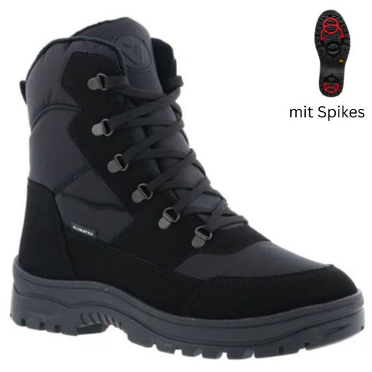 Vista Herren Winterstiefel mit Spikes schwarz - wasserdicht - 24-4258K