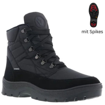 Vista Herren Winterstiefel mit Spikes schwarz - wasserdicht - 24-3104K