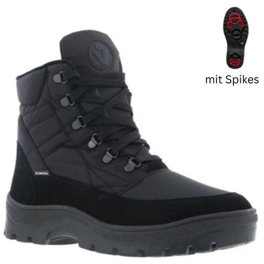 Vista Herren Winterstiefel mit Spikes schwarz - wasserdicht - 24-3104K