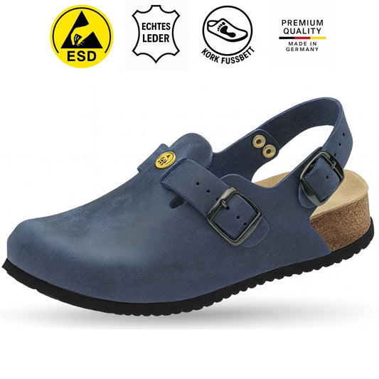 Weeger Damen & Herren ESD Clog blau - Keilabsatz & antistatisch - 48325-30