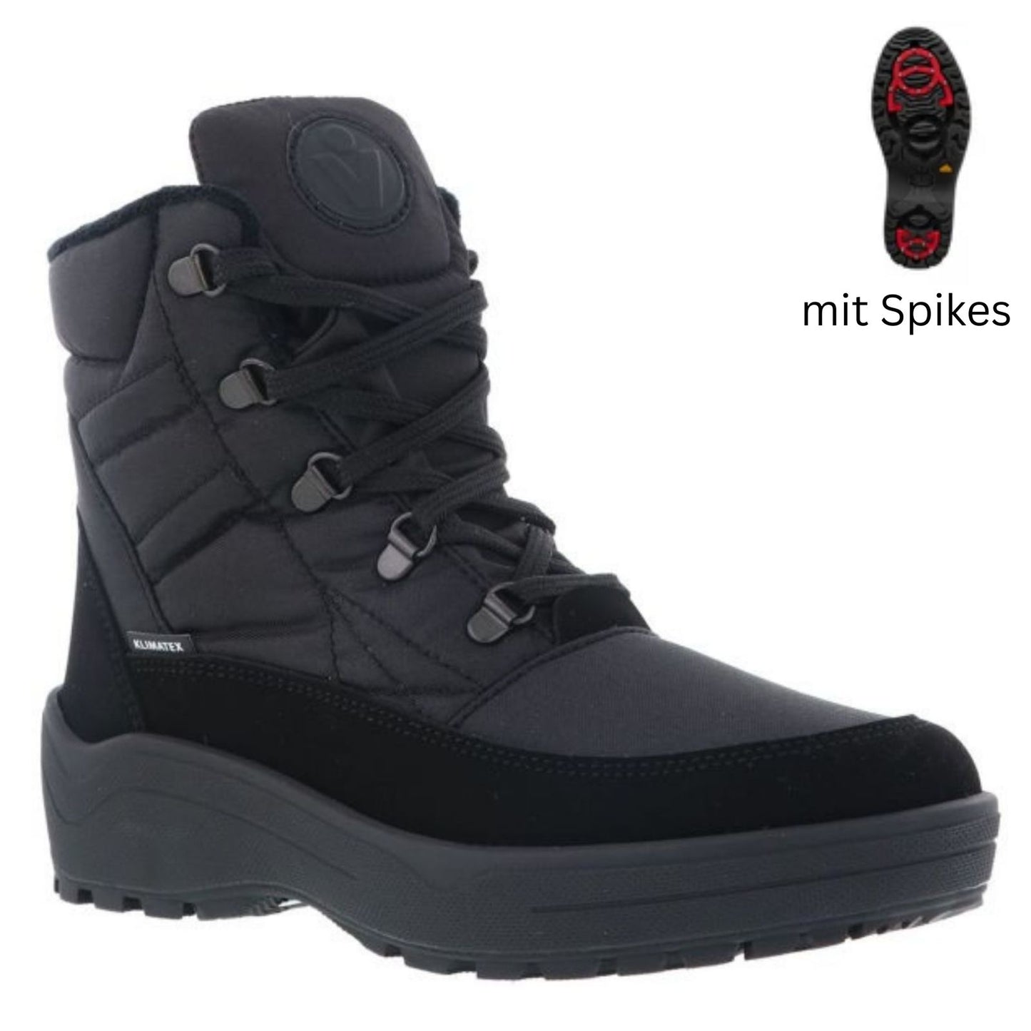 Vista Damen Winterstiefel mit Spikes schwarz – wasserdicht – 24-4895K