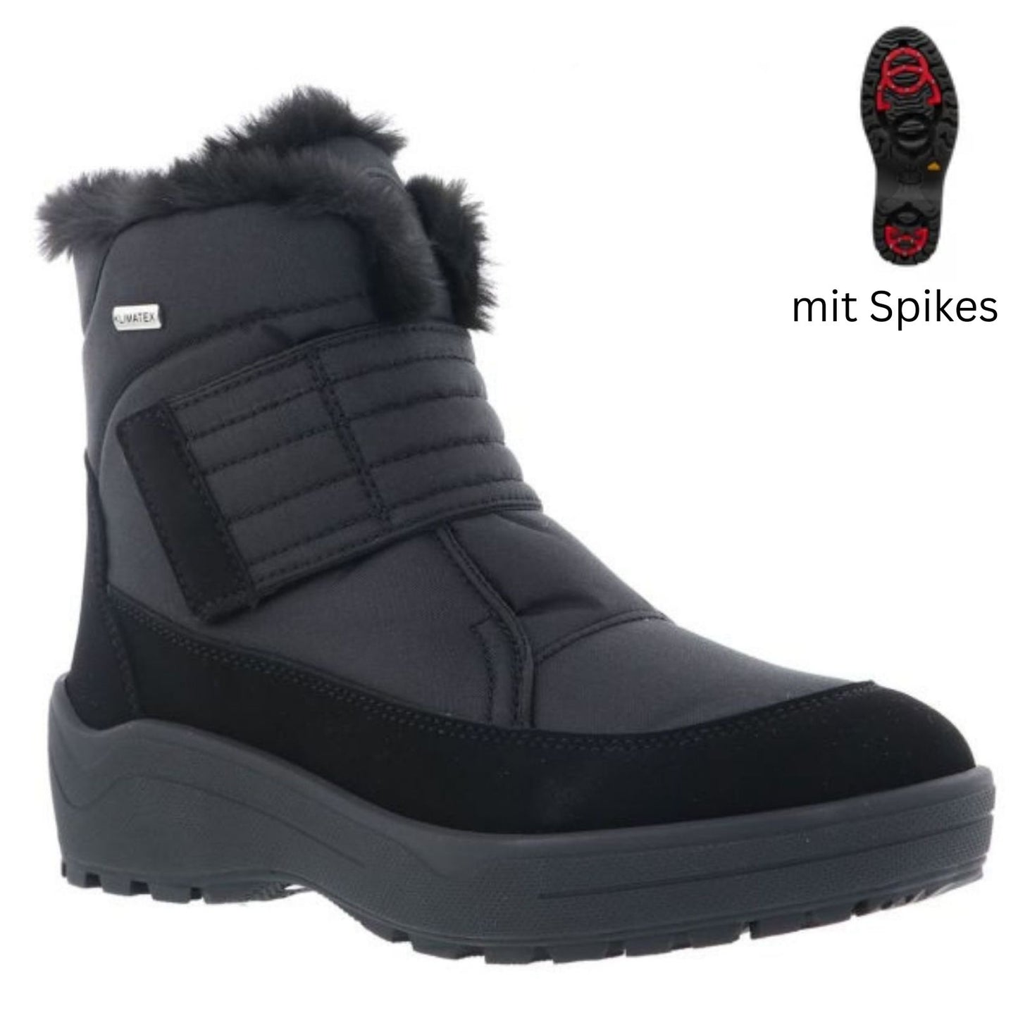 Vista Damen Winterstiefel mit Spikes schwarz – wasserdicht – 24-4902K