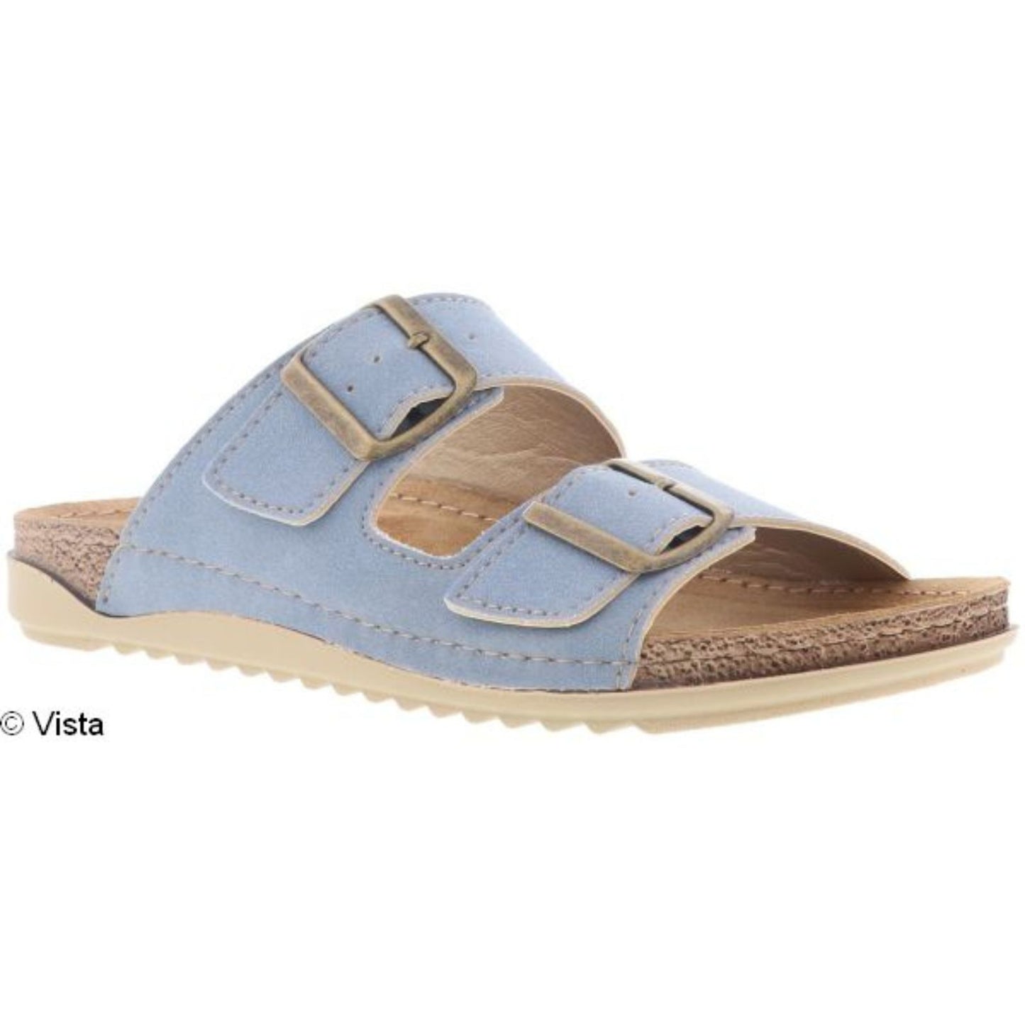 Vista Damen Pantolette blau- Leder & Klett - 69-AA180