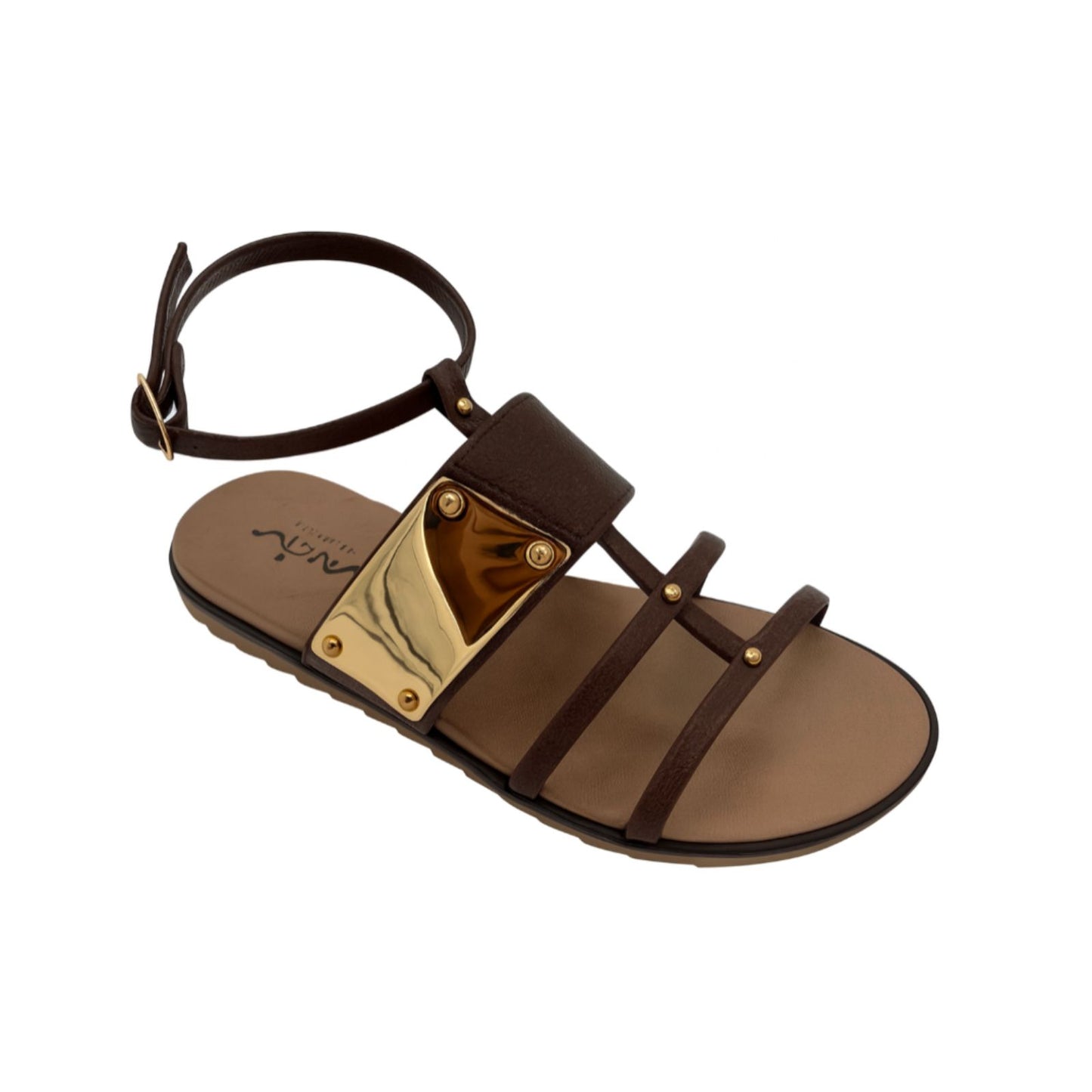 Vista Damen Sandale braun/gold - Leder - 90-E3011