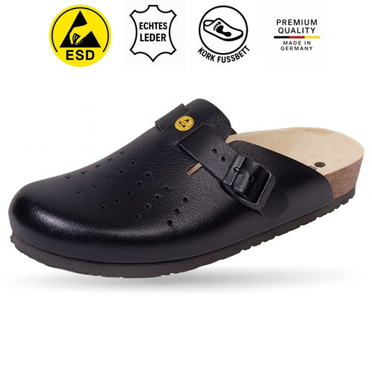Weeger Damen & Herren ESD Clog gelocht schwarz - antistatisch - 48519-20