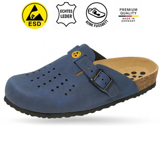 Weeger Damen & Herren ESD Clog gelocht blau - antistatisch - 48519-30