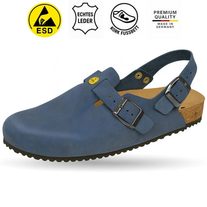 Weeger zoccoli antistatici unisex con cinturino sul tallone, blu - 48611-30