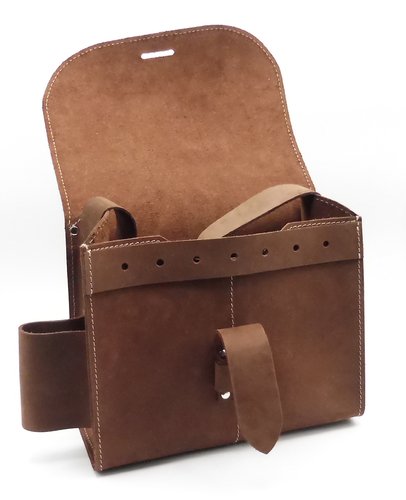 Böllertasche/Patronentasche aus Rindsleder – Schusstasche Handmade - Braun