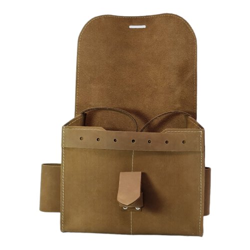 Böllertasche/Patronentasche aus Rindsleder – Schusstasche Handmade - Braun