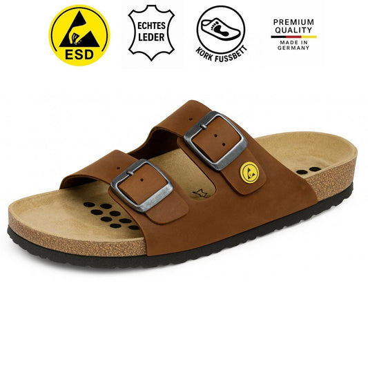 Weeger Damen & Herren ESD Pantolette braun - antistatisch - 44111-40