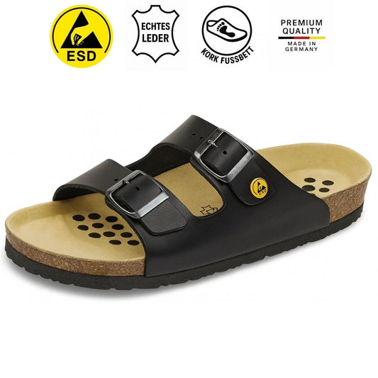 Weeger Damen & Herren ESD Pantolette schwarz - antistatisch - 44111-20