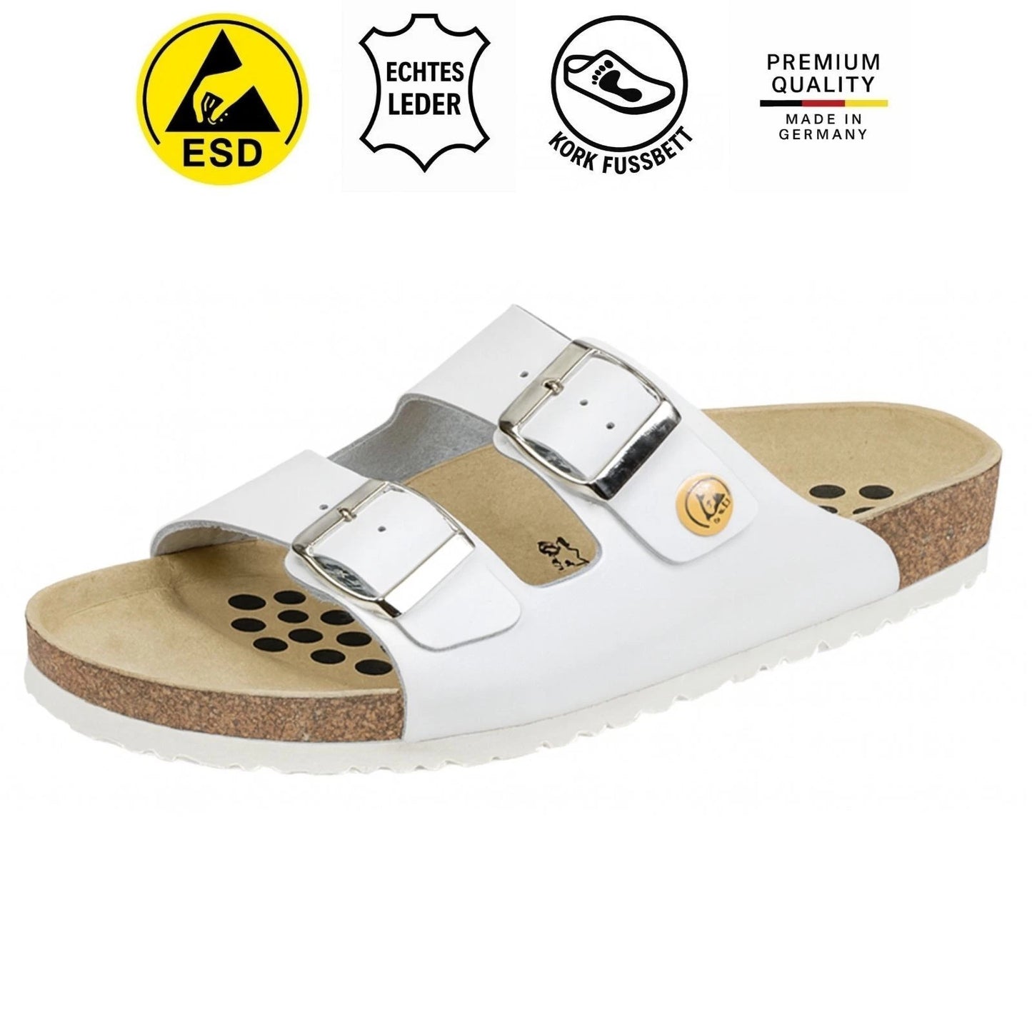 Weeger Damen & Herren ESD Pantolette weiß - antistatisch - 44111-10