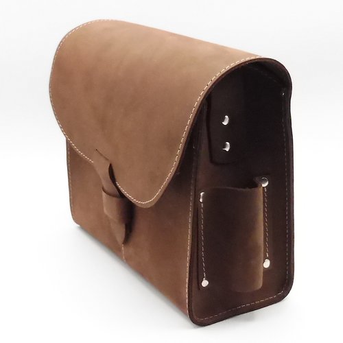 Böllertasche/Patronentasche aus Rindsleder – Schusstasche Handmade - Braun