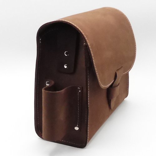 Böllertasche/Patronentasche aus Rindsleder – Schusstasche Handmade - Braun