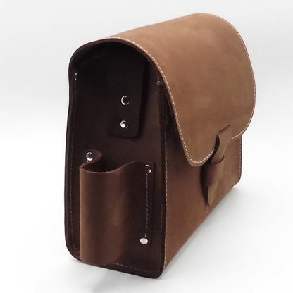 Böllertasche/Patronentasche aus Rindsleder – Schusstasche Handmade - Braun