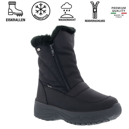 Vista Damen Winterstiefel mit Spikes schwarz – wasserdicht – 24-4898K