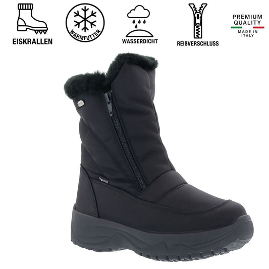 VISTA Damen Eiskrallen Winterstiefel Boots Warmfutter Reißverschluss Spike 36-42