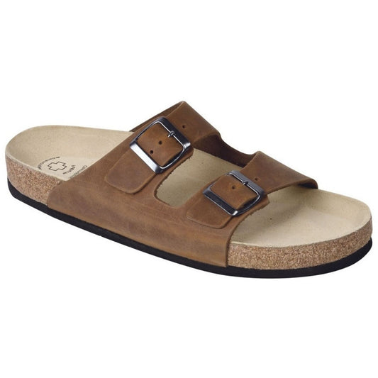 Weeger Damen & Herren Pantolette braun - Leder & Korkfußbett - 41110-40