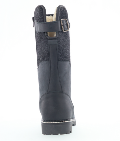 Jägerstiefel Winter Schwarz Leder/Filz 53-00710