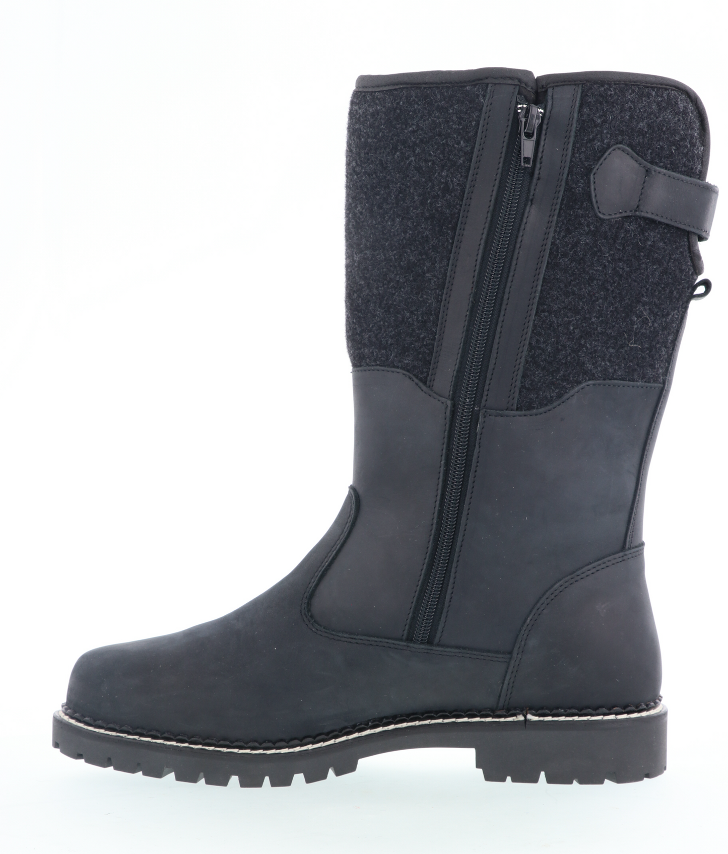 Jägerstiefel Winter Schwarz Leder/Filz 53-00710