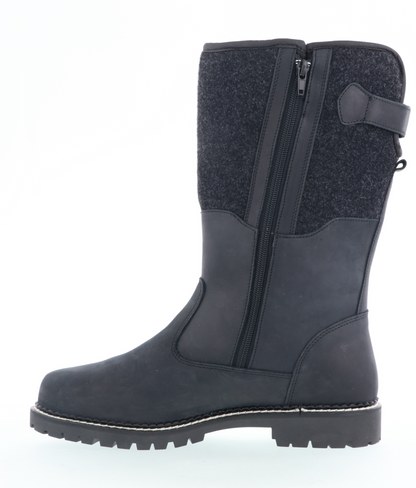 Jägerstiefel Winter Schwarz Leder/Filz 53-00710