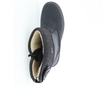 Jägerstiefel Winter Schwarz Leder/Filz 53-00710