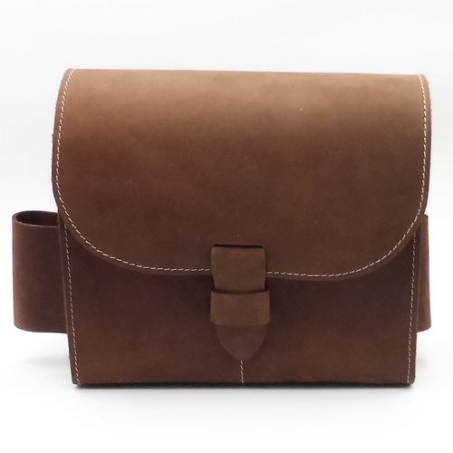 Böllertasche/Patronentasche aus Rindsleder – Schusstasche Handmade - Braun