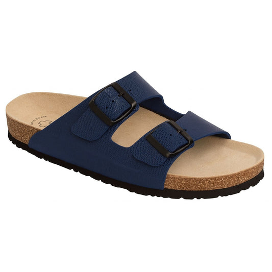 Weeger Damen & Herren Pantolette marine - Leder & Korkfußbett - 41110-31