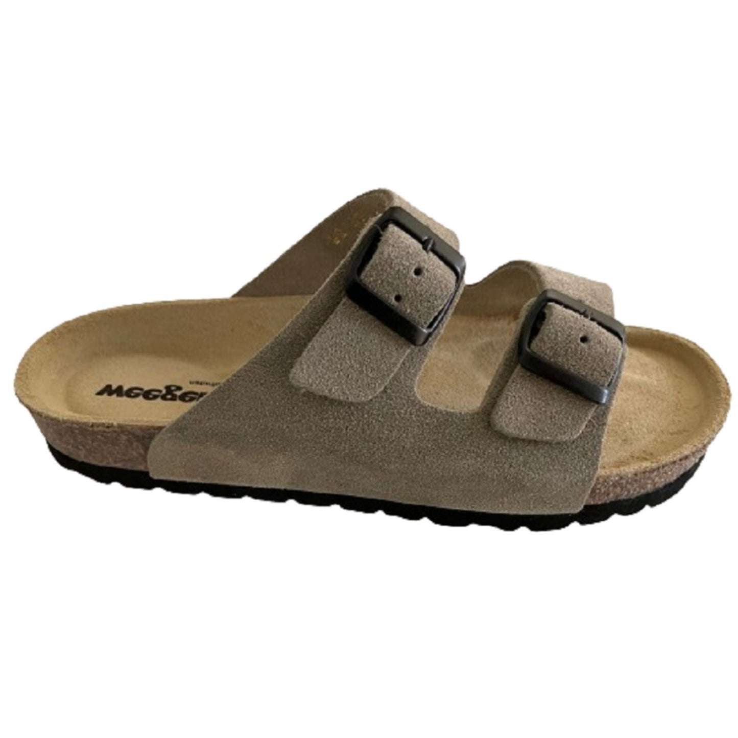 Weeger Damen Herren Pantolette taupe - Leder & Korkfußbett - 41110-54