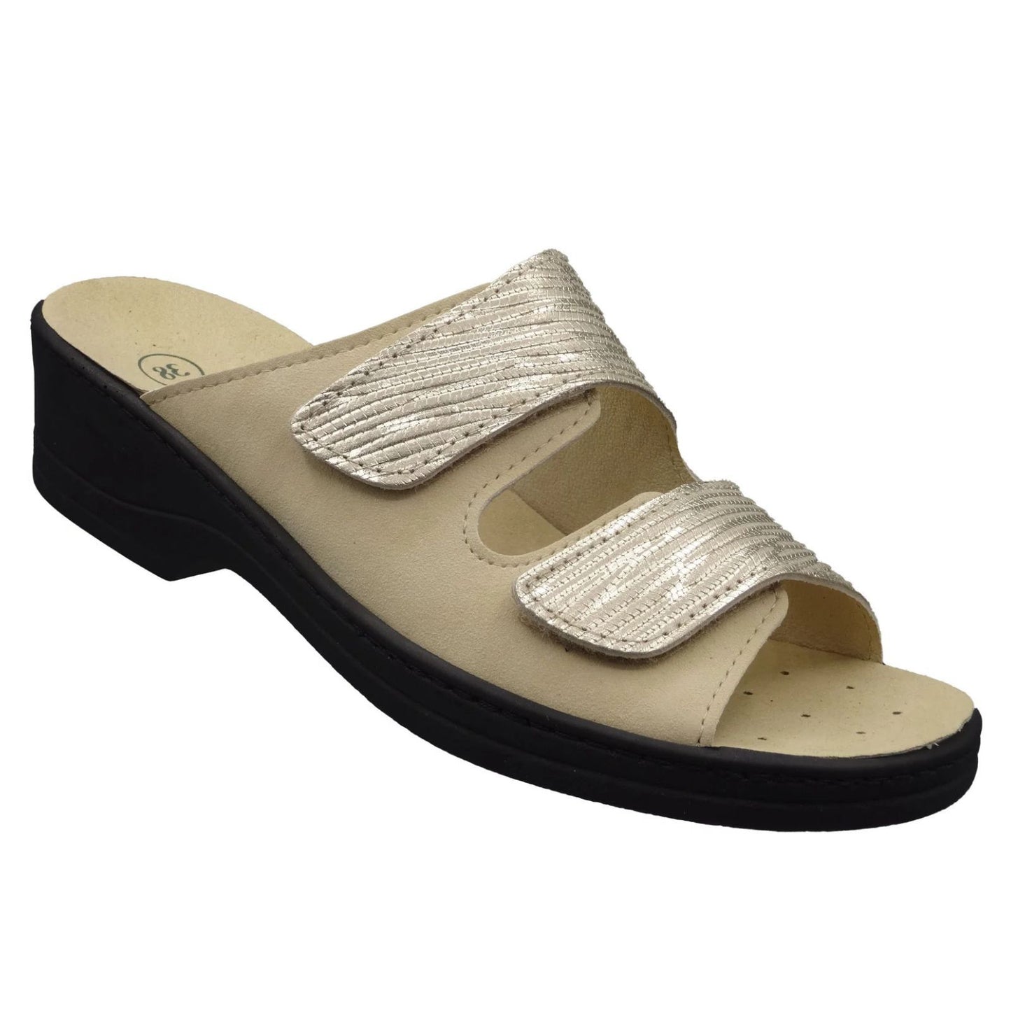 Algemare Damen Pantolette - Leder & Wechselfußbett - 14462