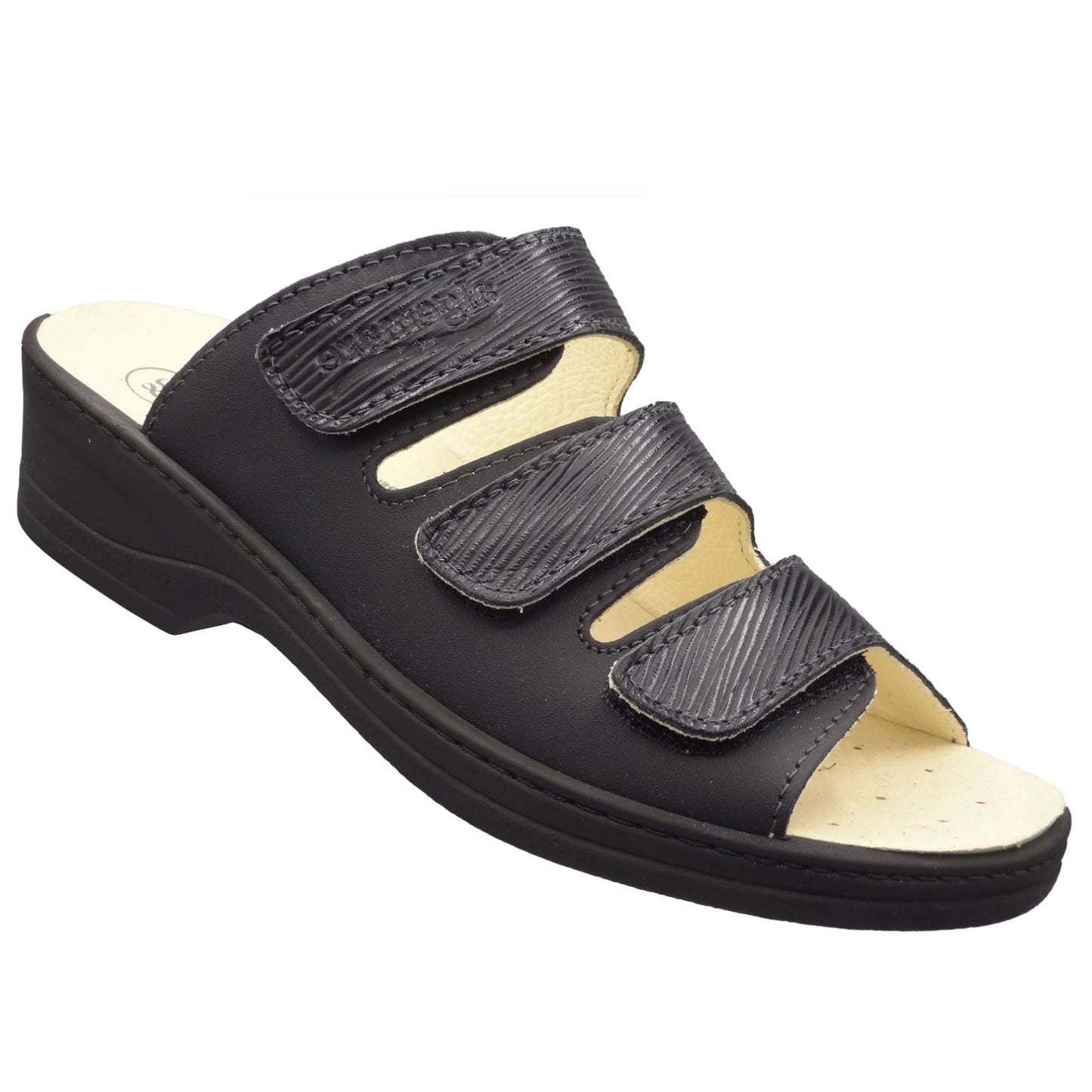 Algemare Damen Pantolette - Leder & Wechselfußbett - 12382