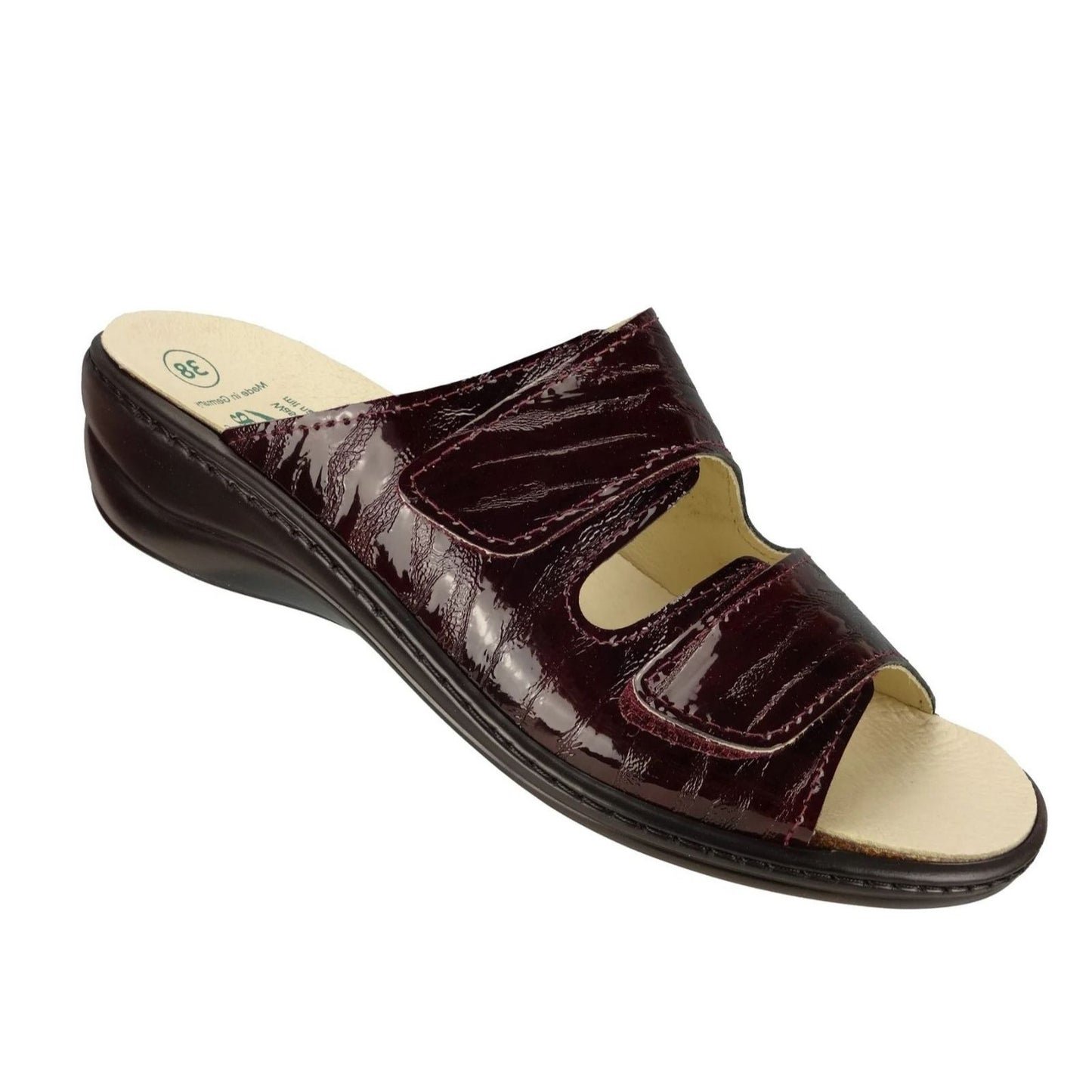 Algemare Damen Pantolette bordeaux - Leder & Wechselfußbett - 1447-5252