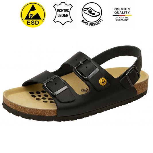 Weeger Damen & Herren ESD Sandale schwarz - antistatisch - 45115-10