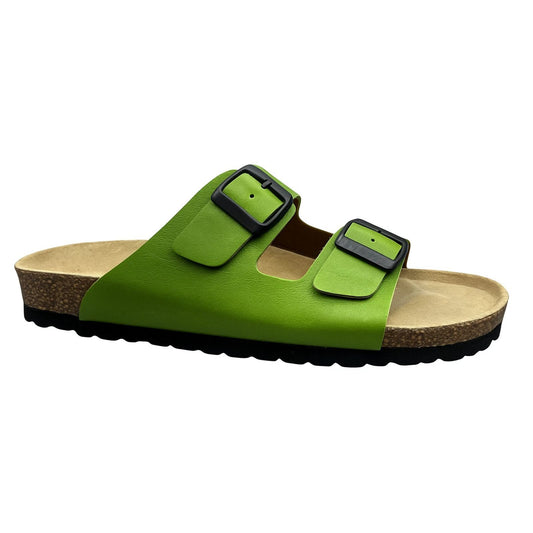 Weeger Damen Herren Pantolette grün - Leder & Korkfußbett - 41110-70