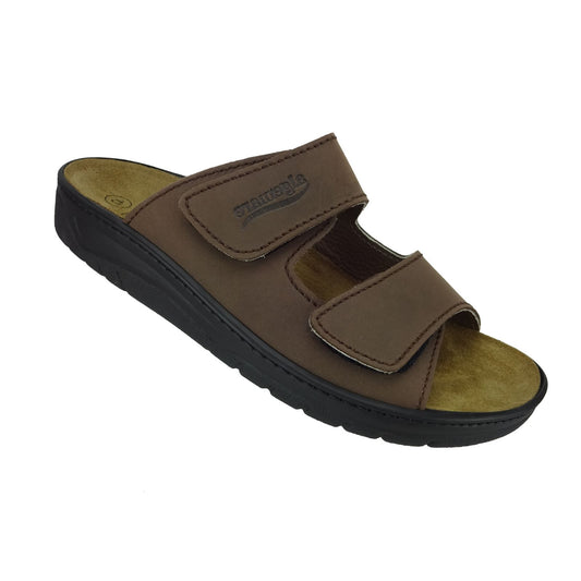 Algemare Herren Pantolette - Leder & Wechselfußbett - 7261