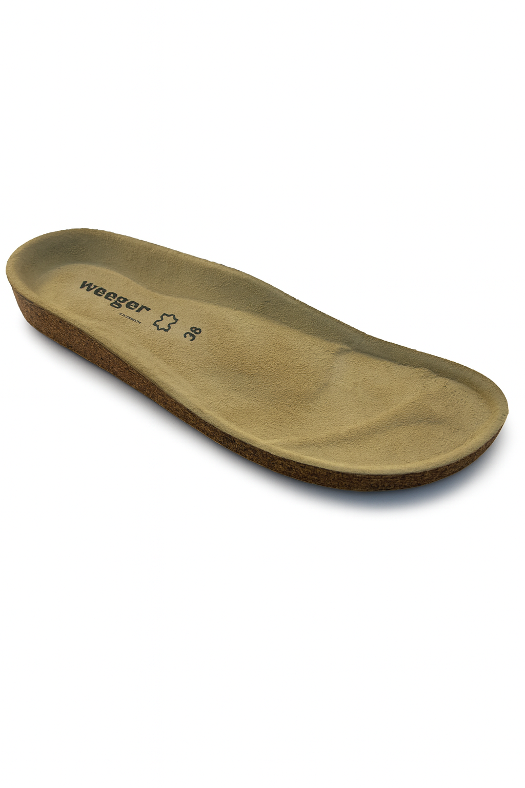 Weeger Damen Herren Filz Hausschuhe mit Wechselfußbett - Leder & Korkfußbett - 48100
