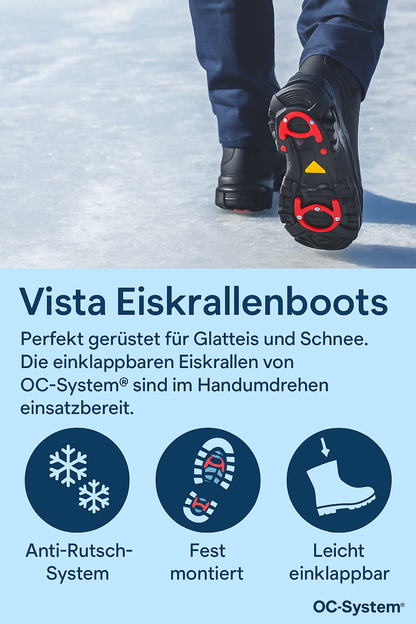 VISTA Herren Winterstiefel Eiskrallen Spikes wasserdicht Reißverschluss 24-4258K