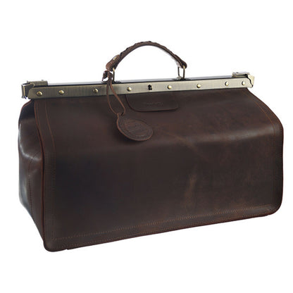 GreenLand Doktortasche aus Büffelleder – Vintage XXL Dunkelbraun